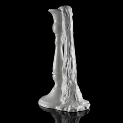 Reiko Kaneko's Drip Candlestick is made entirely of china and gives the appearance of a melting candle. Available in glossy white or black.