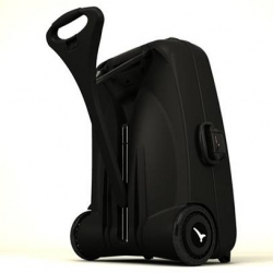 Life Luggage comes with a motor in the wheels that not only helps you get from A to B with your heavy luggage, it also balances out the suitcase like a Segway. 