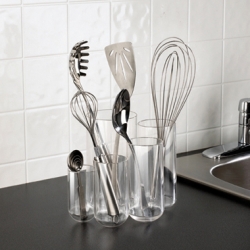 Tubby Acrylic Organizer by Matt Carr for Umbra ~ my large kitchen utensils are a bit of a mess, this looks cute