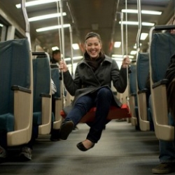 Hard not to love these pics of an adorable swing in BART!