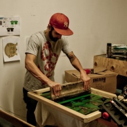 Behind the scenes look at hand screenprinting t-shirt company CXXXVI. They even go as far as hand stamping their labels and packaging with the printing date and size. 