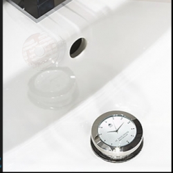 Murano House makes drains for your sink with watch faces! Now you can see exactly how late you are running! They also make amazing stone, marble and glass drains for sinks and showers.