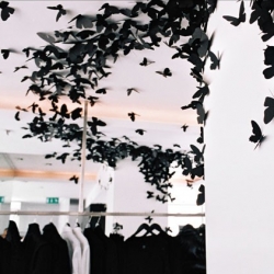 beautiful new installation at the Dior Homme store in Paris by young Italian artist Andrea Mastrovito. great photo gallery at Wallpaper!