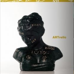 The ARTrelic by Seletti is a classical looking female or male bust, only it's coated with a chalkboard finish so you can graffiti it! Limited edition, numbered and comes in a wood crate like a real relic. My fave new find!