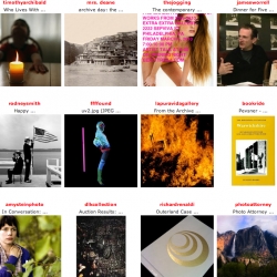 The just-launched site, The Photography Post, has an amazing "live feed" aggregate that updates visual blog links every fifteen minutes. 