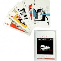Architecture playing cards. Images of many top 20th century architecture designs . Pre-Modernism, Modernism, Post-Modernism and De-Structuralism are the four strong suits included in the pack. Go Fish!