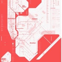 A one color NYC subway map by triboro design. 300 limited edition prints are available.