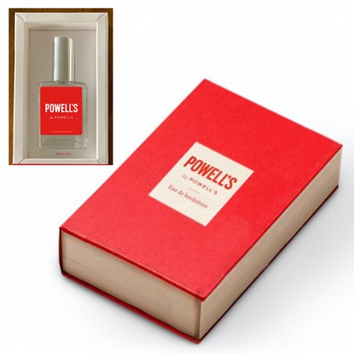 Powell's City of Books launches a fragrance tucked inside a book! "Invoking a labyrinth of books; secret libraries; ancient scrolls; and cognac swilled by philosopher-kings..."