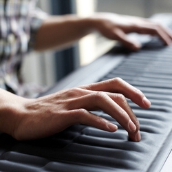 The Seaboard is a radically new musical instrument that reimagines the piano keyboard as a soft, continuous wavelike surface.