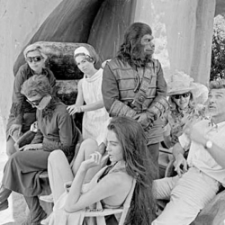 The exceptional photographer, Dennis Stock took these photographs in 1967 on the set of the Planet of the Apes in Los Angeles.  