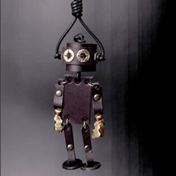 Leather Robot Keychain