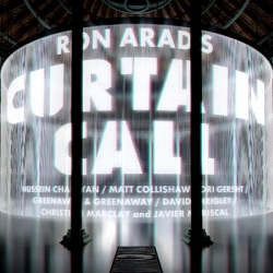 "Curtain Call" concept, consisting of 5,600 silicon rods hanging from an 18 meter diameter ring at Ron Arad's big screen debut.
