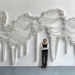 Incredible art installations made from ordinary toilet paper by artist Sakir Gökcebag.