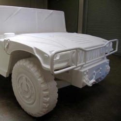 Using Styrofoam scavenged from the dump, American artist Andrew Junge sculpted a Hummer to highlight waste and consumption in North American culture. 17ft (5.2m) long, 6ft (1.8m) high and 8ft (2.4m) wide.