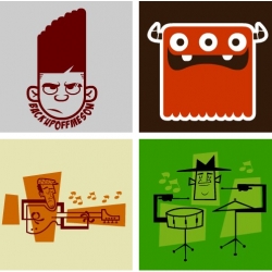 Three Apparel's cartoon modern style t shirts.  
