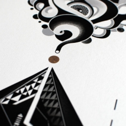 Great question mark detail in the new Working Proof print "Truth/Mystery, by  Sam Chivers"