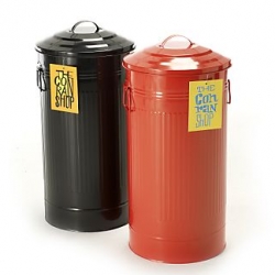 At the Conran Shop -A generous 12 gallon classic kitchen trash bin are made from powder coated galvanized metal 
