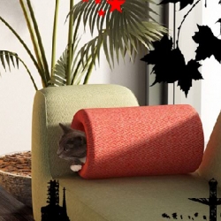 Sehorsch architecture and design have an interesting cat... tube? hideaway? they even place it behind pillows on a bed...
