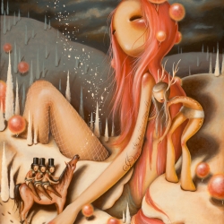 She Wears The Trees In Her Hair And The Clouds In Her Eyes by Bradni Milne from her sold out show at the Corey Helford Gallery in LA.
