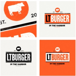 Spanish designer Mark Brooks has really nailed the “all American look”, mixed with colours,  prints and typography that gives it an industrial feeling, for LT Burgers. 