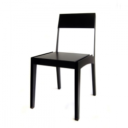 Chair designed by Paolo Pedretti  with the Dutch Designlabel Vij5. Chair #29 is the abstraction of a 'traditional chair' and made out of 3mm steel plate, powder-coated in matte black.