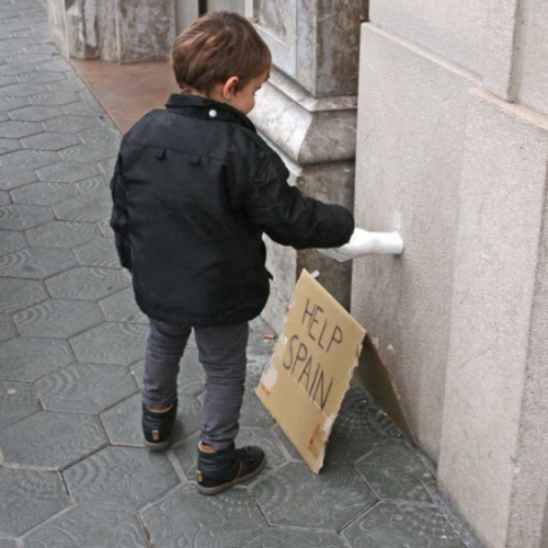 Street Art Installation "Hands" by Octavi Serra - Barcelona- Spain