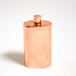 A fine solid copper flask handmade in New York by Surname Goods.