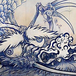 Takashi Murakami. Dragon in the Clouds, at the Gagosian Gallery in Rome.