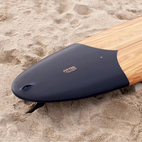 Tide X Otter Handmade Wooden Surfboard, sourced from sustainable woodlands, designed to complement the environment. 
