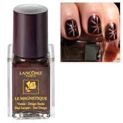 Lancome has Le Magnetique - Star Design Nail Lacquer - literally you take the magnet on the bottom of the bottle to your nails before they dry, and *poof* science class meets manicure.