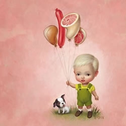Mark Ryden paints traditional kids (and animals) in untraditional environments.