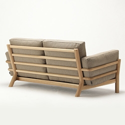 Castor Sofa by Big Game for Karimoku - Beautiful and built with "a structure of elaborately joined Japanese oak wood holds soft but supporting cushions upholstered with high-quality foams and natural feathers."