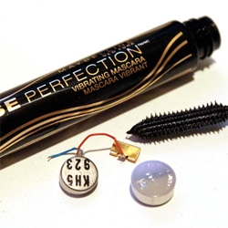Vibrating Mascara ~ silly? yes. Fun to take apart and play with the vibrator? yes. Video/pics/etc of the new maybelline pulse perfection vibrating mascara...