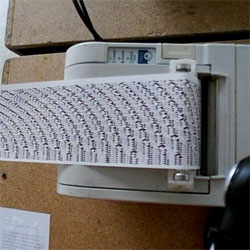 Undef Printer. part of the 'Tra me e ciò che è in me' exhibition, located inside a medieval tower in  Grono, Switzerland. This is Squint Two, by Sketch 34.