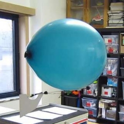 An indoor RC blimp, built with a balloon