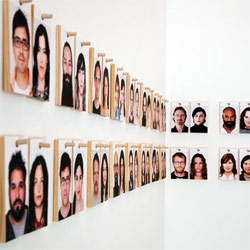 For all the voyeurs ~ John Huck's Couples ~ an installation piece showing images of couples mounted on wood.