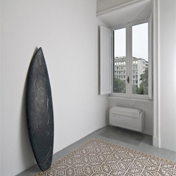Marble surfboards. The boards are carved from Portoro and Rosa Portogallo marble and were part of the Belgian Marbles show produced by the Reena Spaulings gallery.