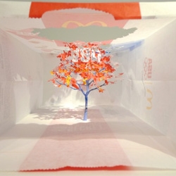 Yuken Teruya's trees made from paper bags at David B. Smith Gallery.