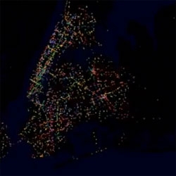 24 hours of transportation on the MTA visualized. 