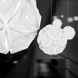 Folded Light Art lamps by Jiangmei Wu are like modular origami lampshades.