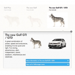 Volkswagen UK dogs campaign from adam&eve DDB compares Volkswagen's 21 models to 21 dog breeds.