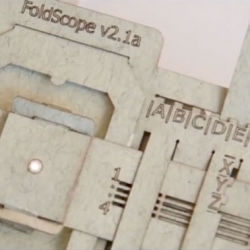 The Foldscope, a fully functional microscope that can be laser cut or die-cut out of paper for around 50 cents and developed at Stanford.
