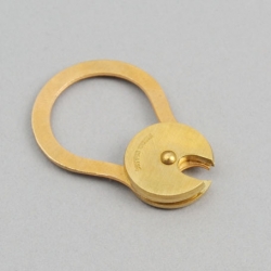 The revolving brass keyring from Buttonworks is a recreation of an 1800s design using rotating discs.