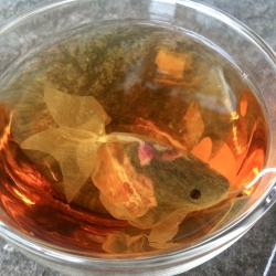 Tea bags that look like goldfish from Charm Villa.