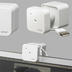 Great coverage of 100% Tokyo at Designboom ~ check out the new products by CONF ~ this webcam has a case for the cables, and even uses the opening to mount on your monitor