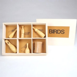 French made set of  six Western American Bird Calls - Robin, Mourning Dove, Owl, Common Gallinule, Warbler, and Mallard Duck.