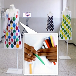 Another bizarre/brilliant use for bleeding our your markers... as transforming clothing prints! renewable clothing by fernando brízio at the flexibility - design in a fast changing society in Torino, Italy. See videos!