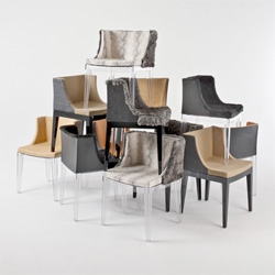 The new version of the Mademoiselle chair, a collaboration between Lenny Kravitz and Philippe Starck for Kartell.