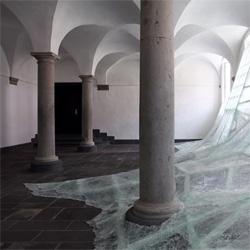 Aerial installation by Baptiste Debombourg at Brauweiler Abbey, a Benedictine monastery near Cologne.