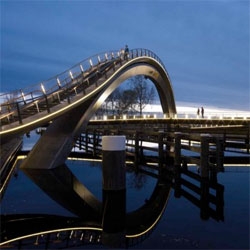 Melkwegbridge in Purmerend, The Netherlands, by NEXT Architects takes an unexpected twist.